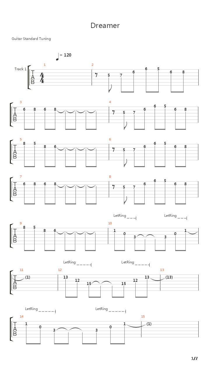 Dreamer吉他谱