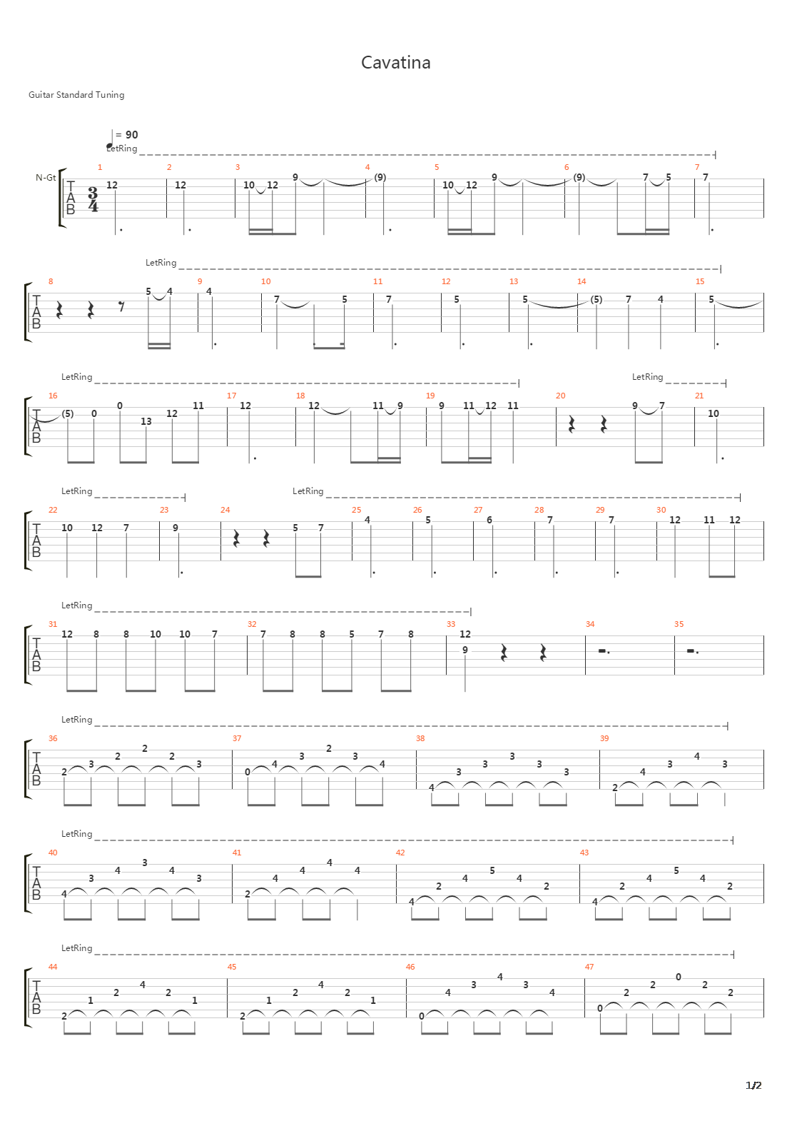 Cavatina吉他谱