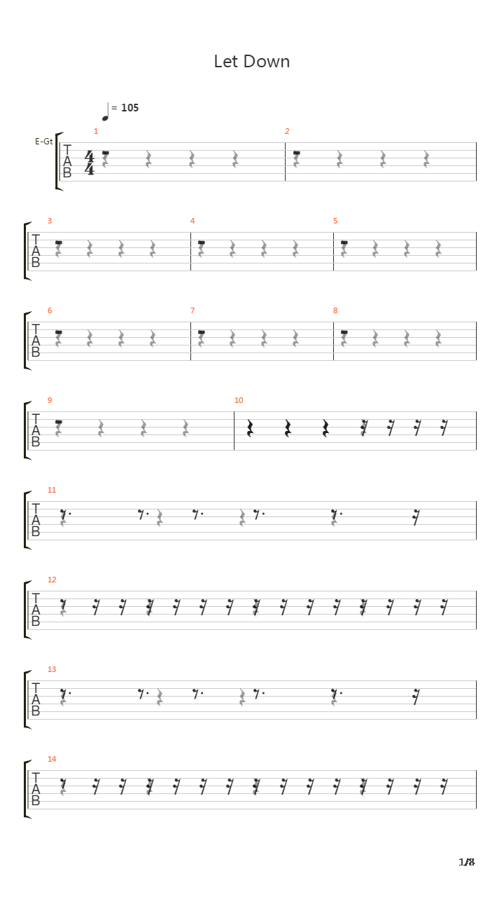 Let Down Ft Chad Ruhlig吉他谱
