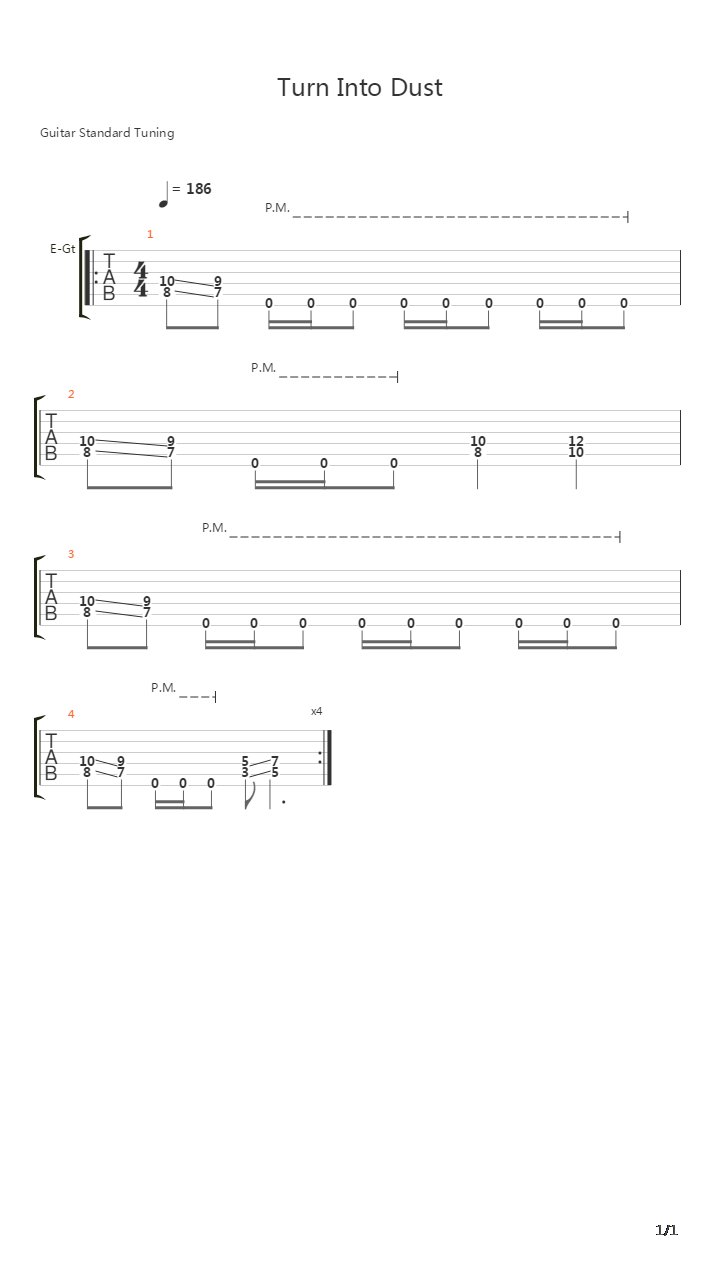 Turn Into Dust吉他谱