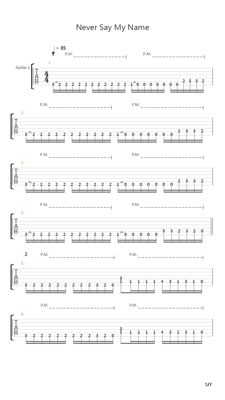 Never Say My Name吉他谱