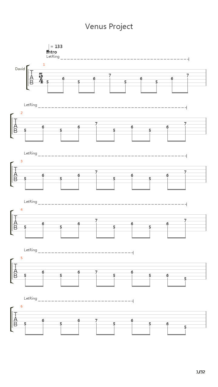 Venus Project吉他谱
