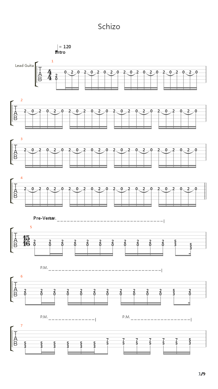 Schizo吉他谱