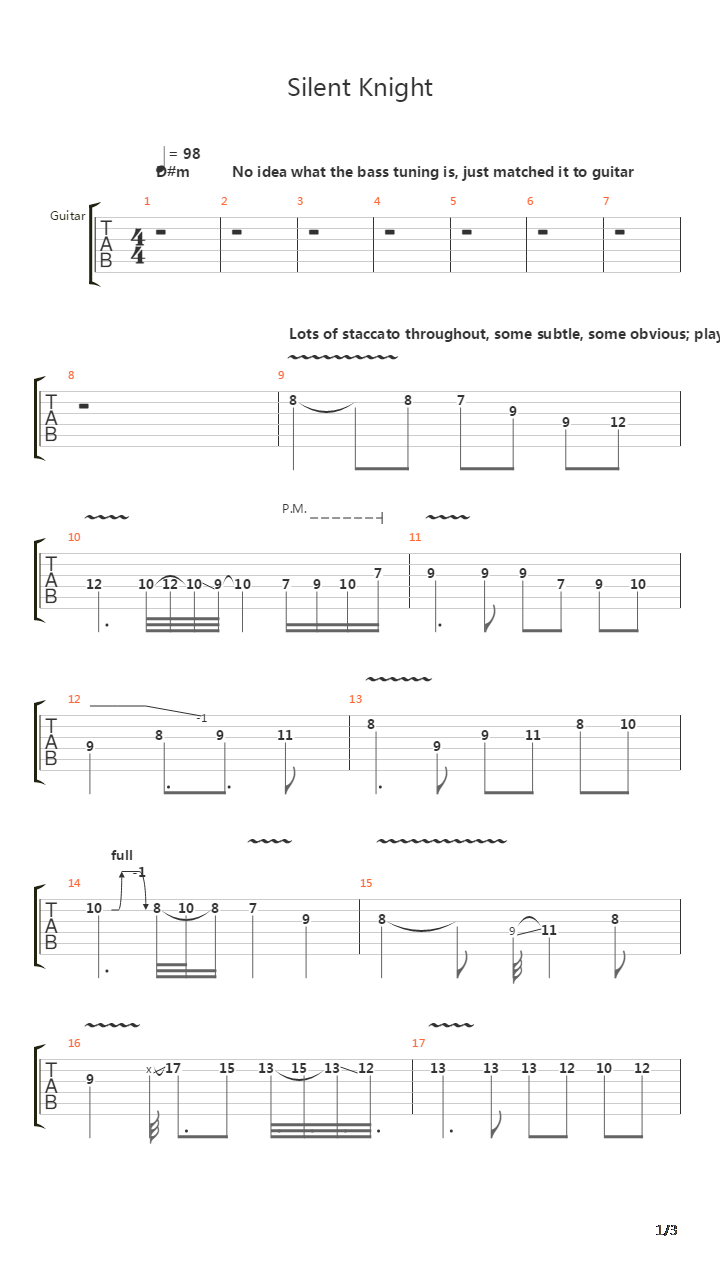 Silent Knight吉他谱