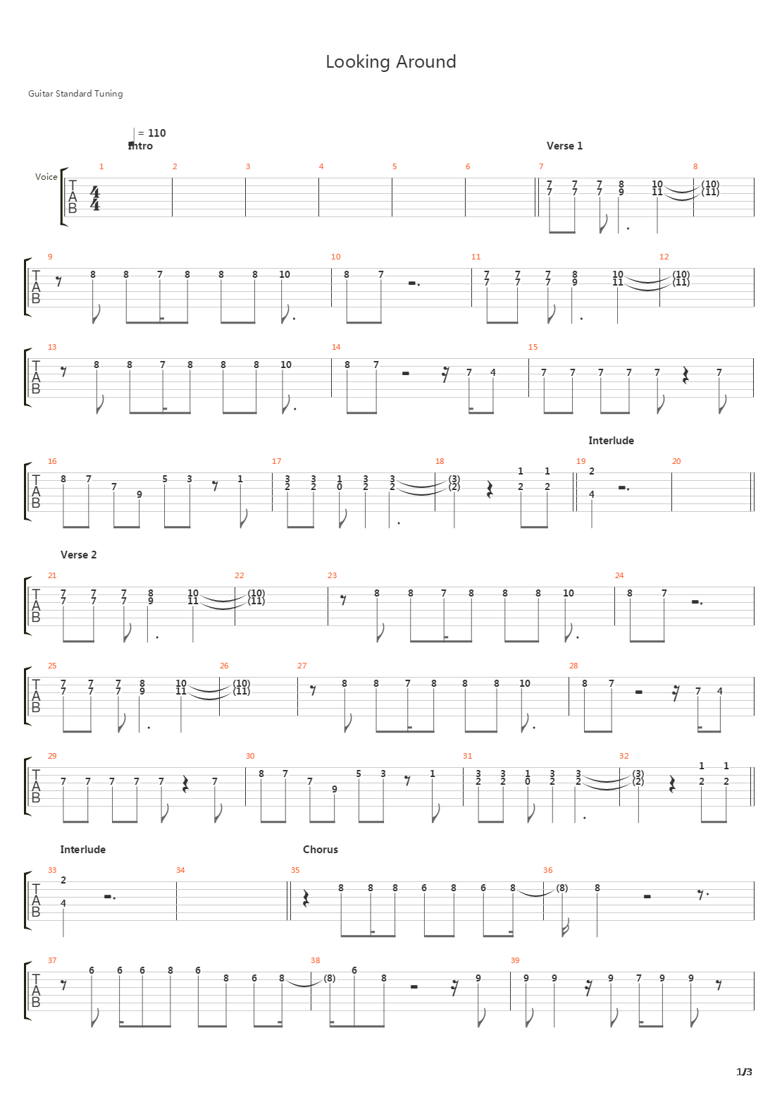 Looking Around吉他谱