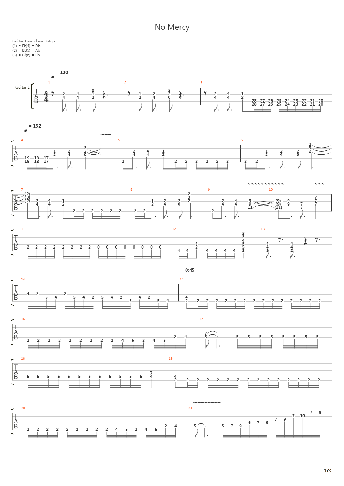 No Mercy吉他谱