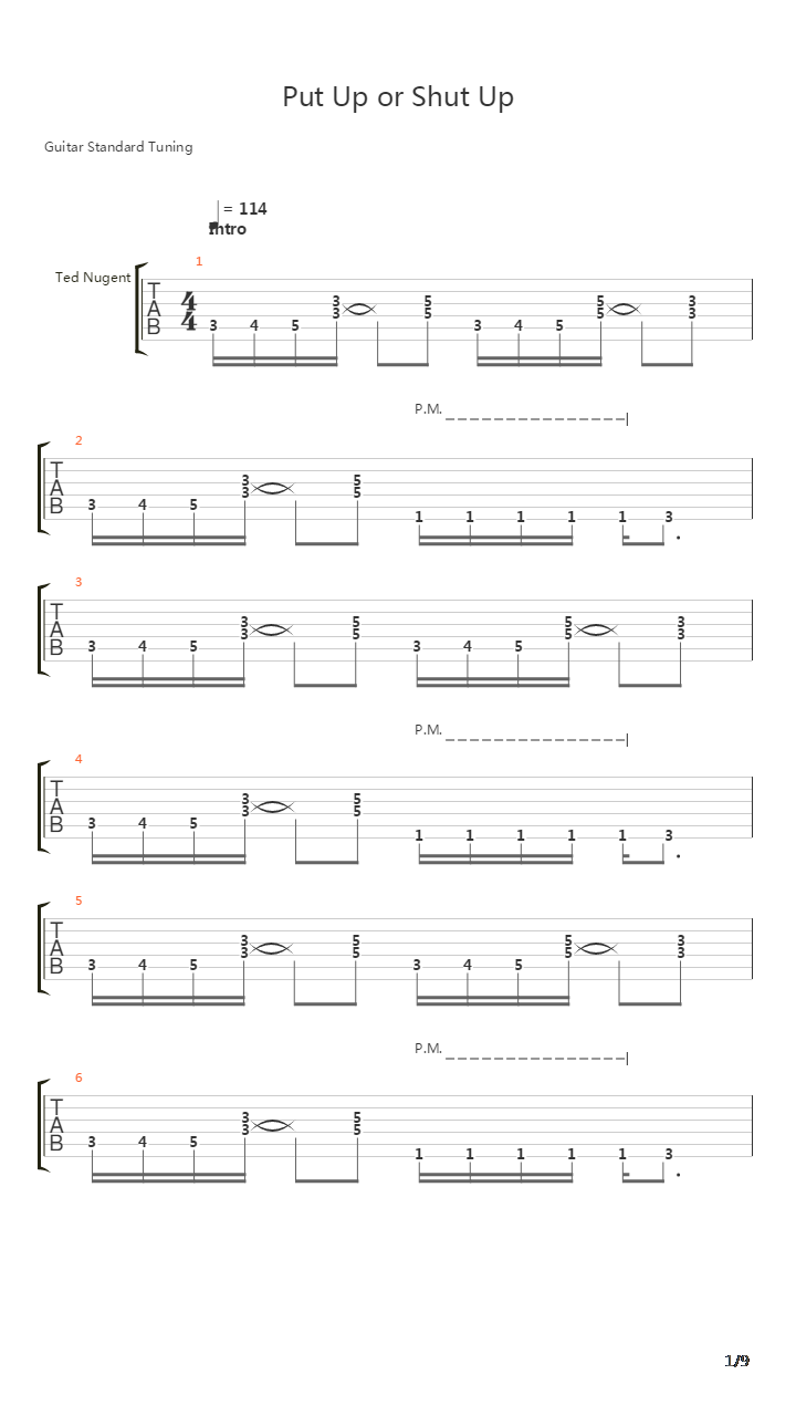 Put Up Or Shut Up吉他谱