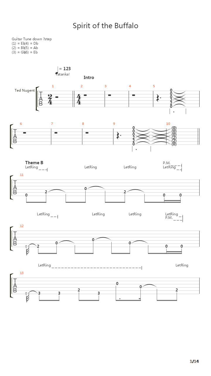 Spirit Of The Buffalo吉他谱