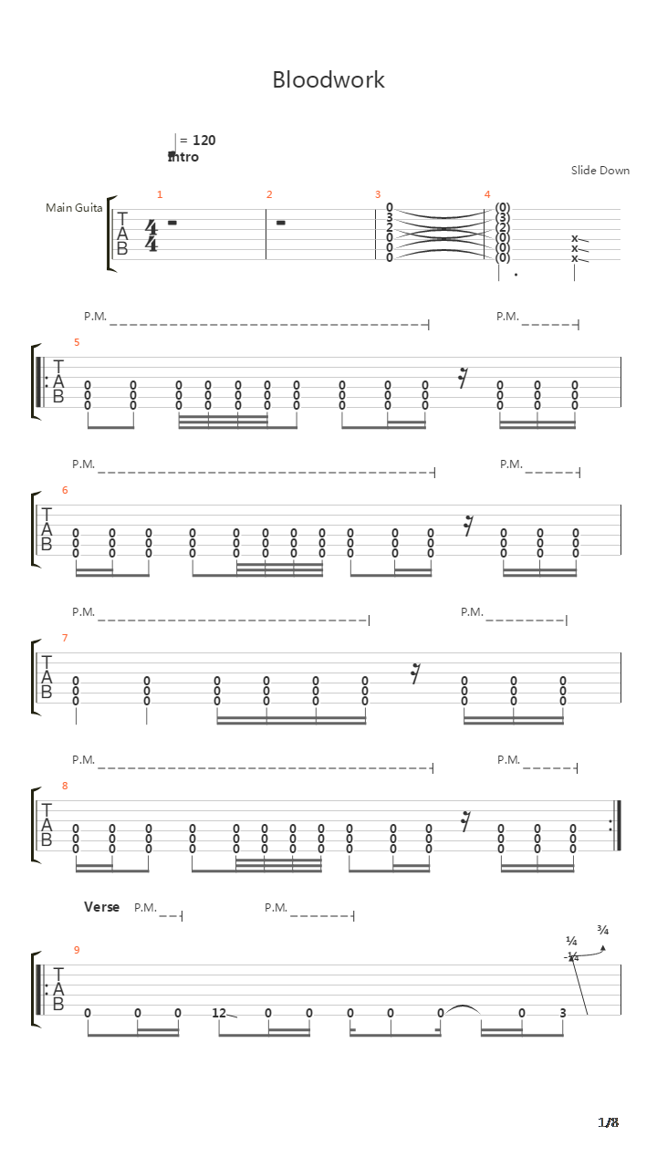 Bloodwork吉他谱