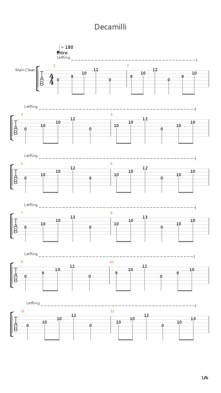 Decamilli吉他谱