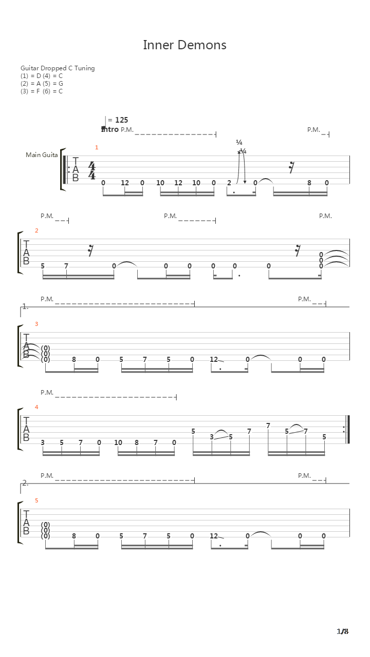 Inner Demons吉他谱