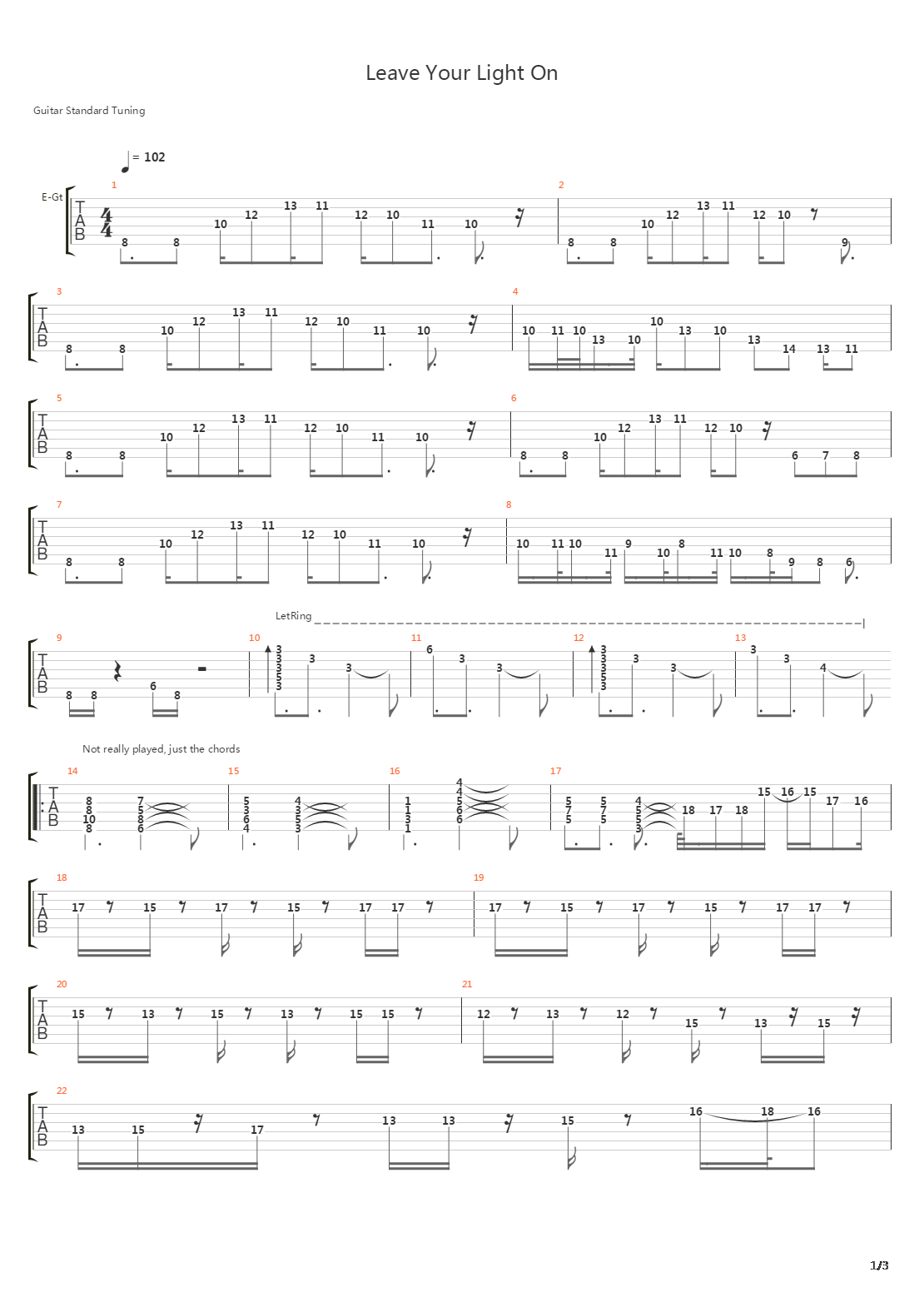 Leave Your Light On吉他谱