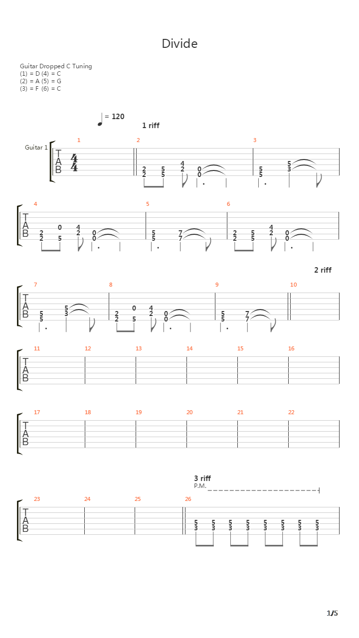 Divide吉他谱