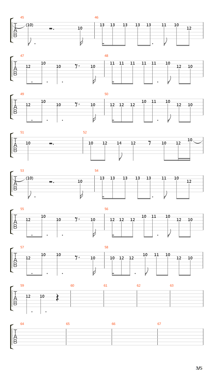 Down吉他谱