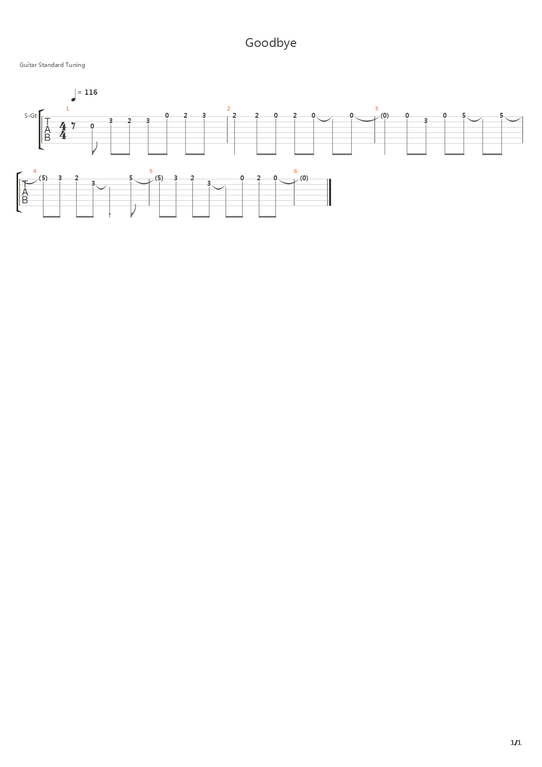Goodbye吉他谱