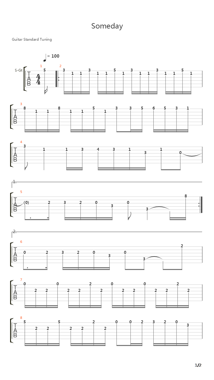 Someday吉他谱