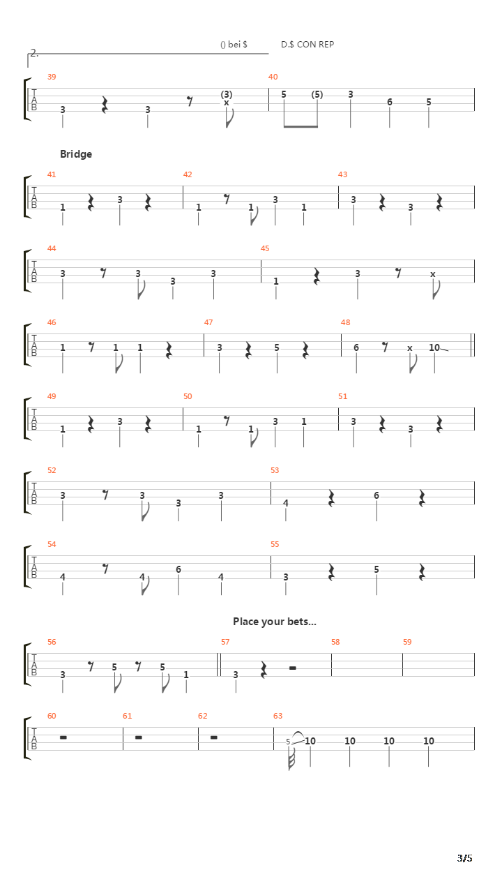 Gambling Man吉他谱