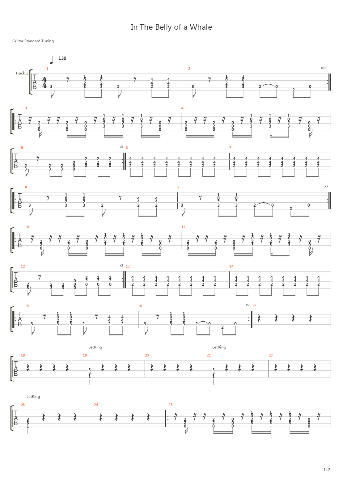 In The Belly Of A Whale吉他谱