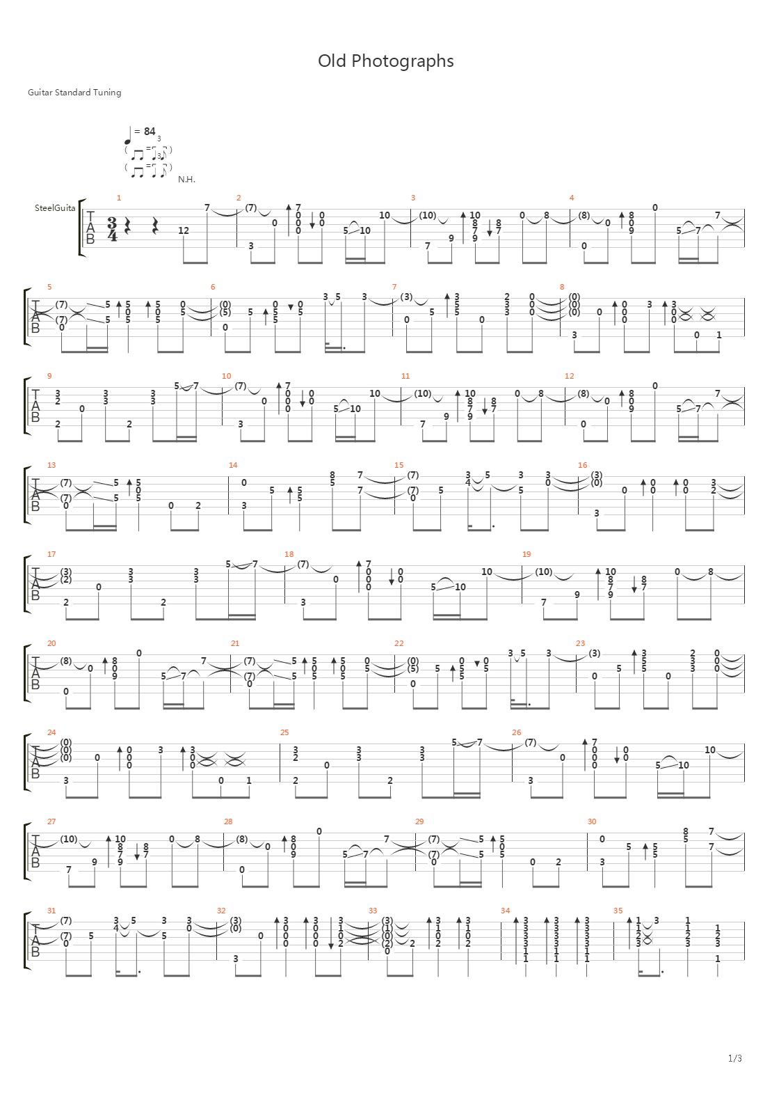 Old Photographs吉他谱