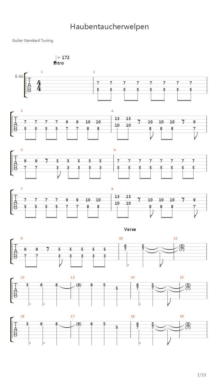 Haubentaucherwelpen吉他谱