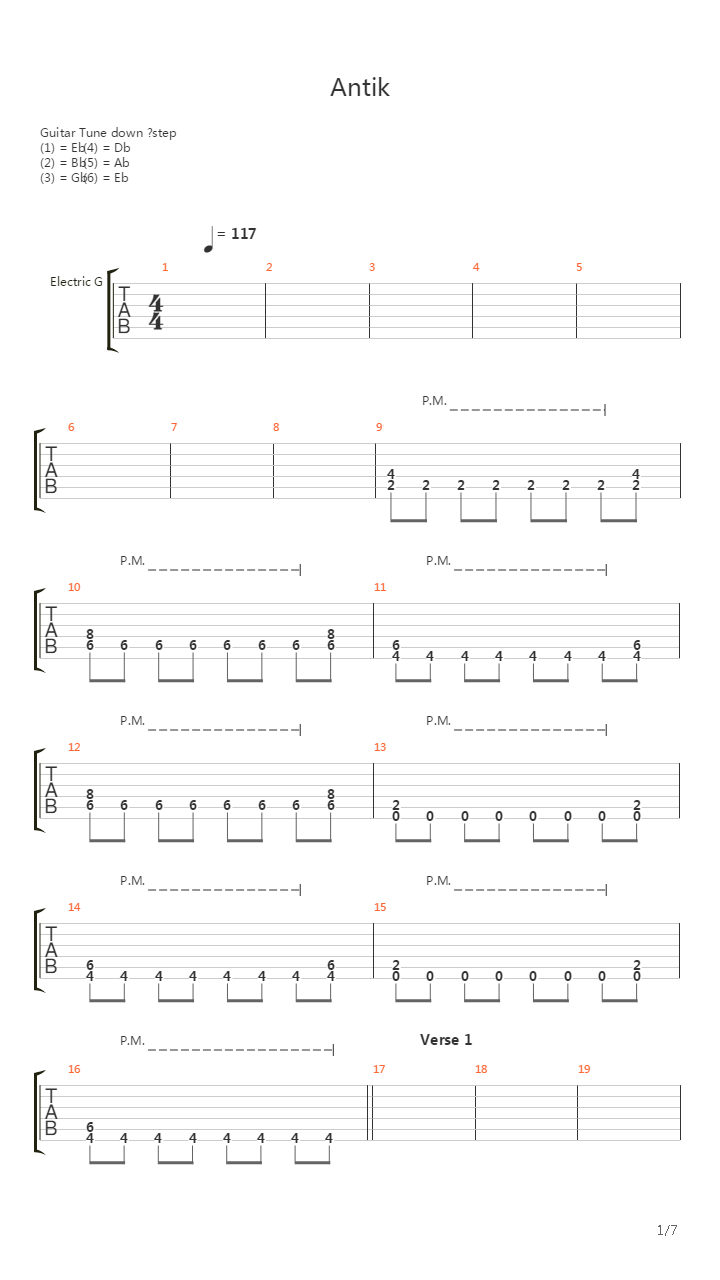 Antik吉他谱