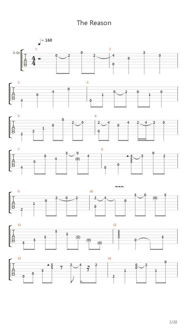 The Reason吉他谱