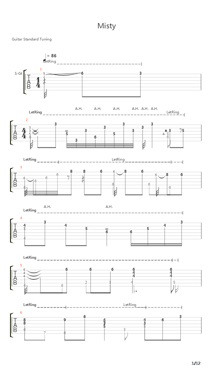 Misty吉他谱