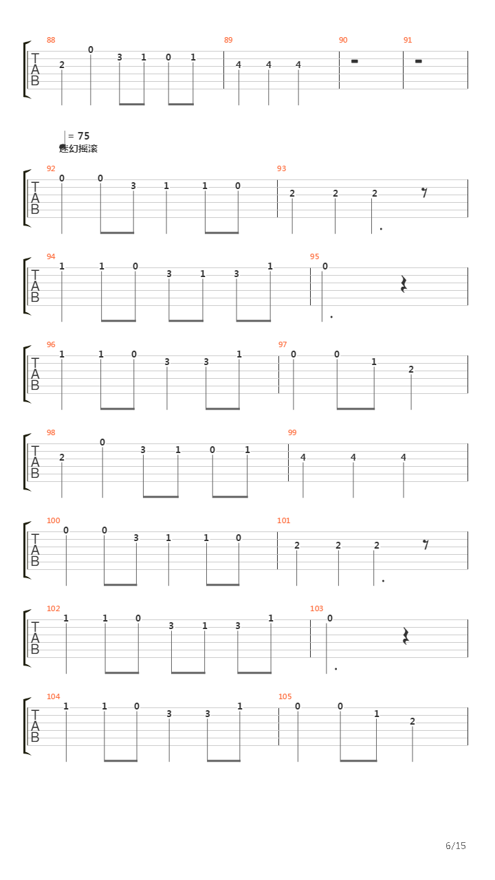 常见音乐风格练习吉他谱