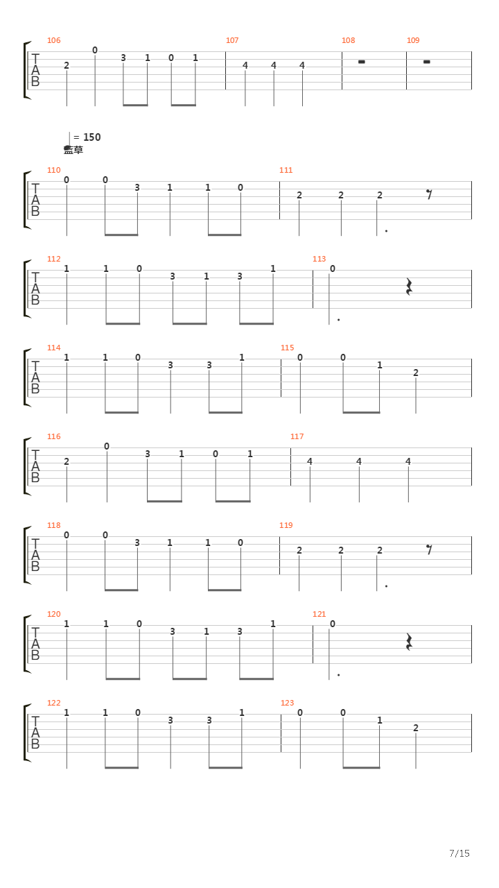 常见音乐风格练习吉他谱