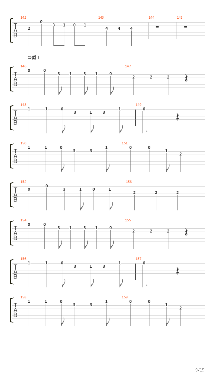 常见音乐风格练习吉他谱