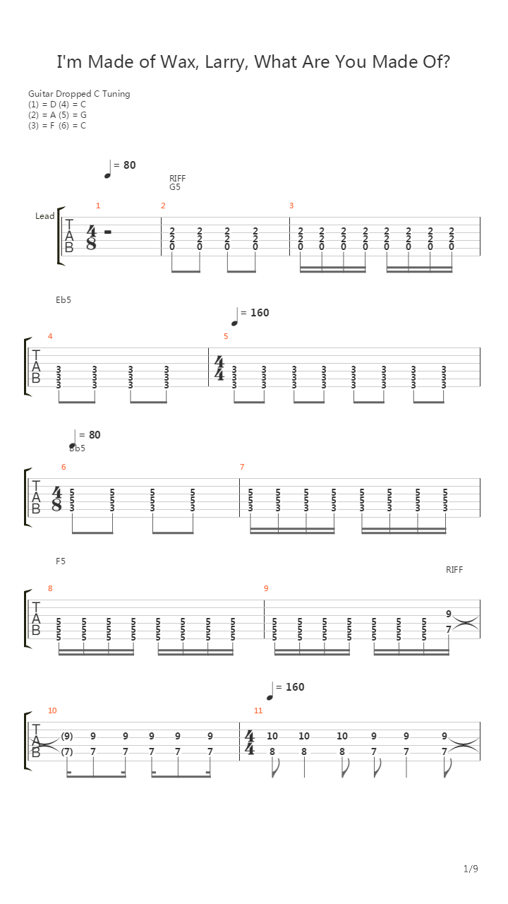 Im Made Of Wax Larry What Are You Made Of吉他谱