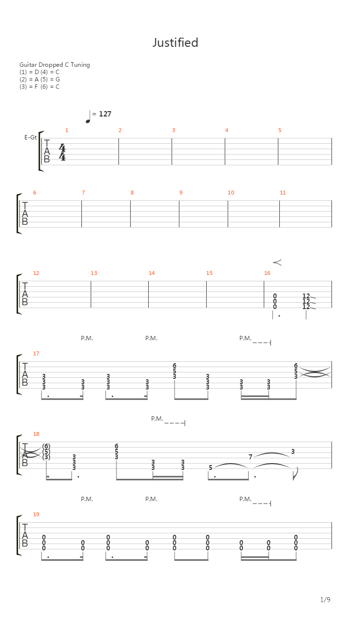 Justified吉他谱