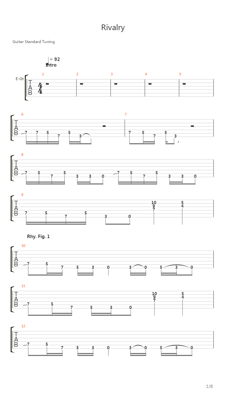 Rivalry吉他谱