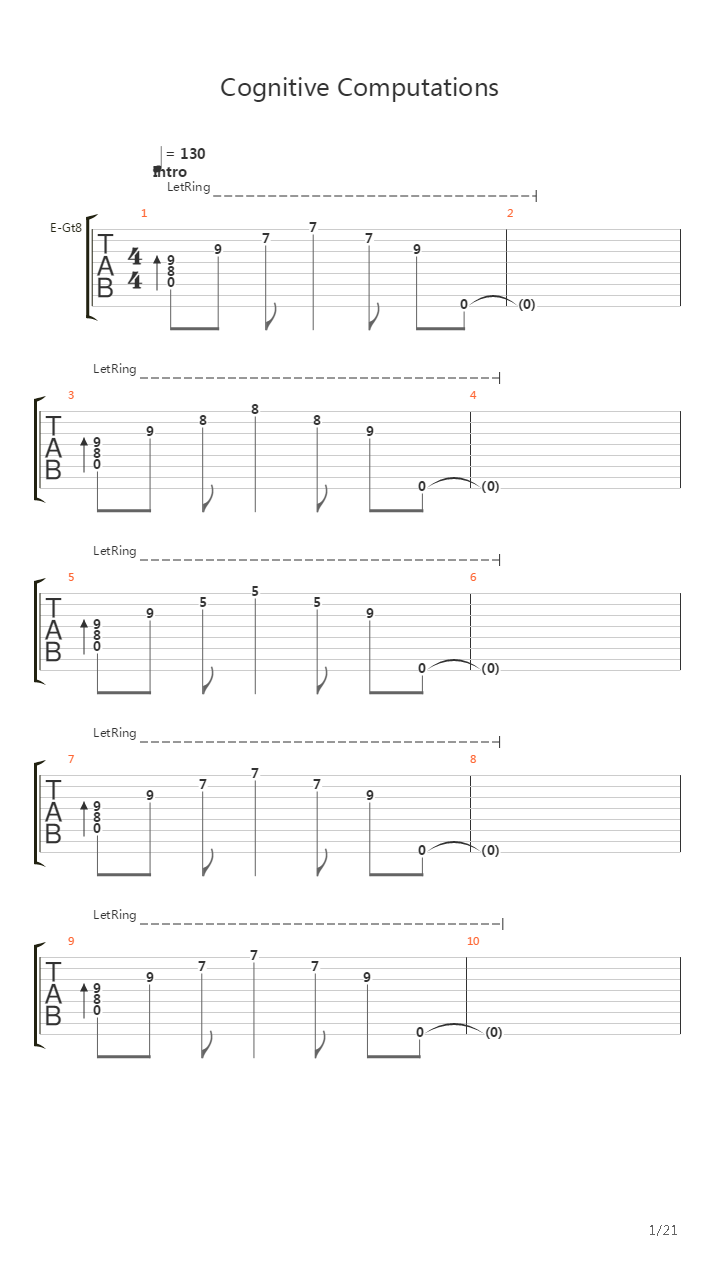 Cognitive Computations吉他谱