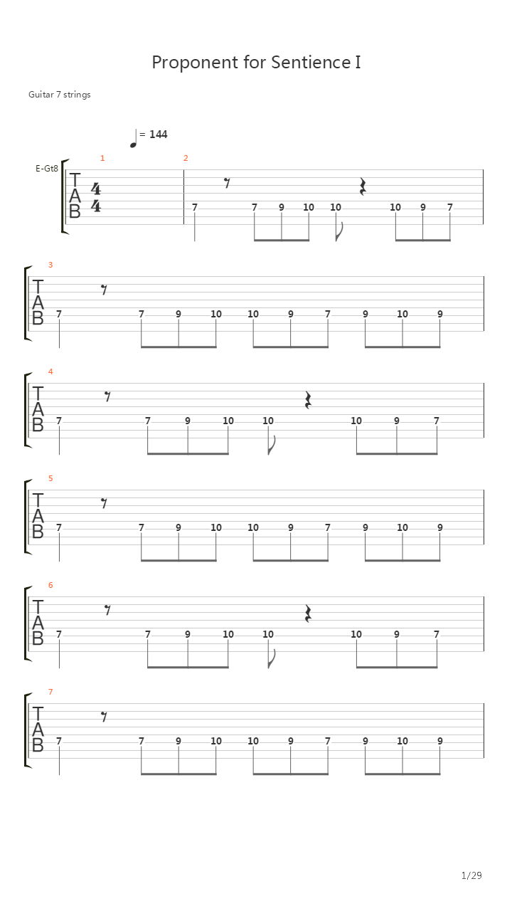 Proponent For Sentience I - The Conception吉他谱