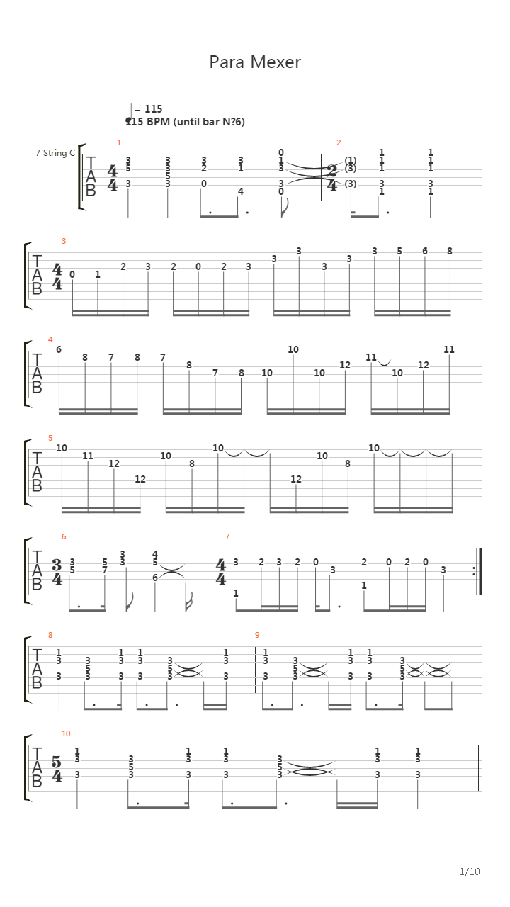 Para Mexer吉他谱