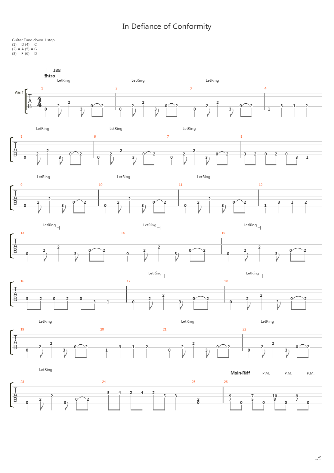 In Defiance Of Conformity吉他谱