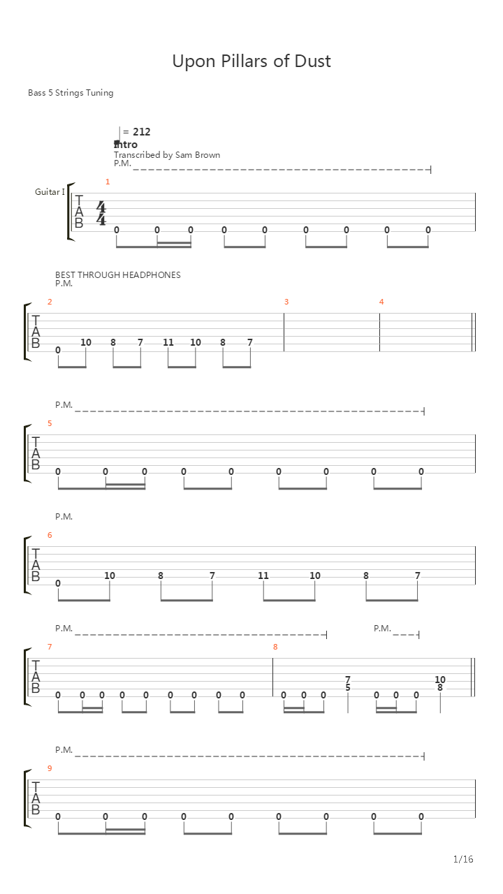 Upon Pillars Of Dust吉他谱
