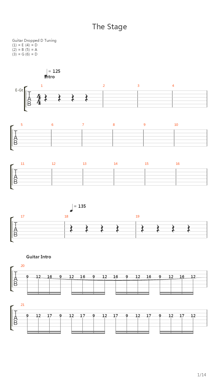 The Stage吉他谱