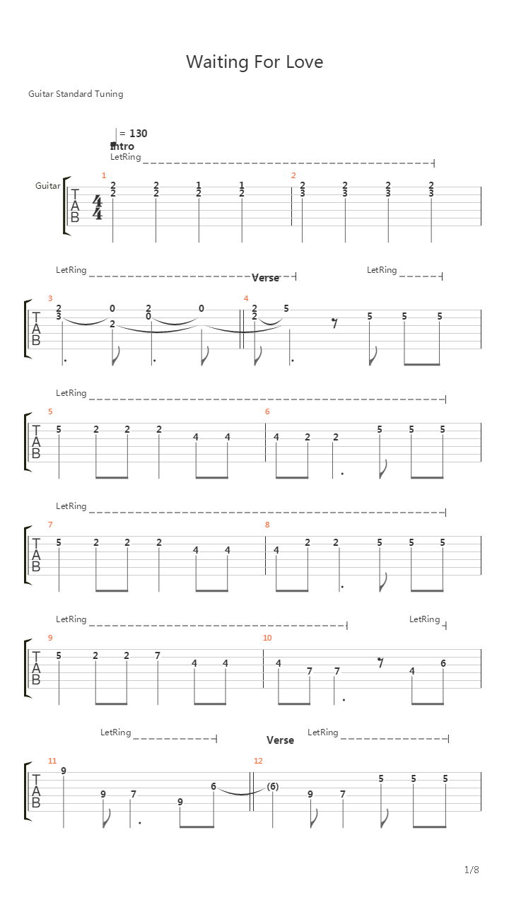 Waiting For Love吉他谱