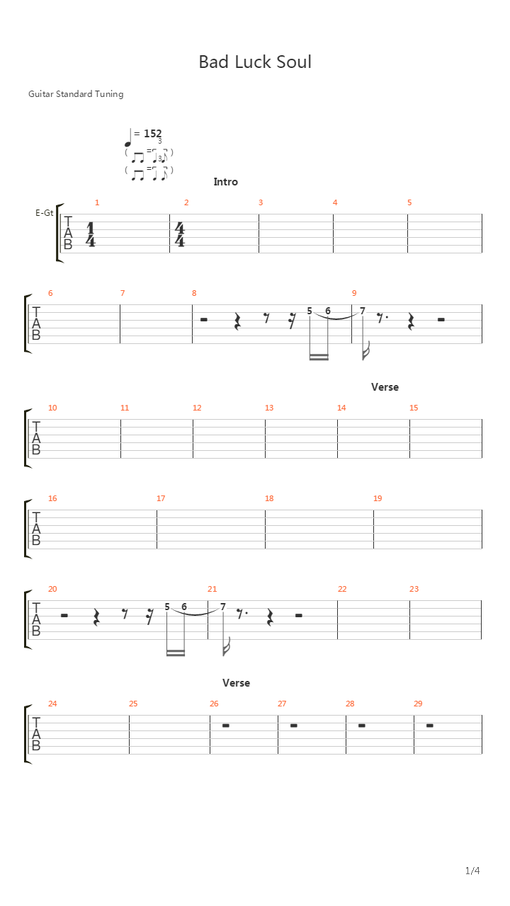 Bad Luck Soul吉他谱