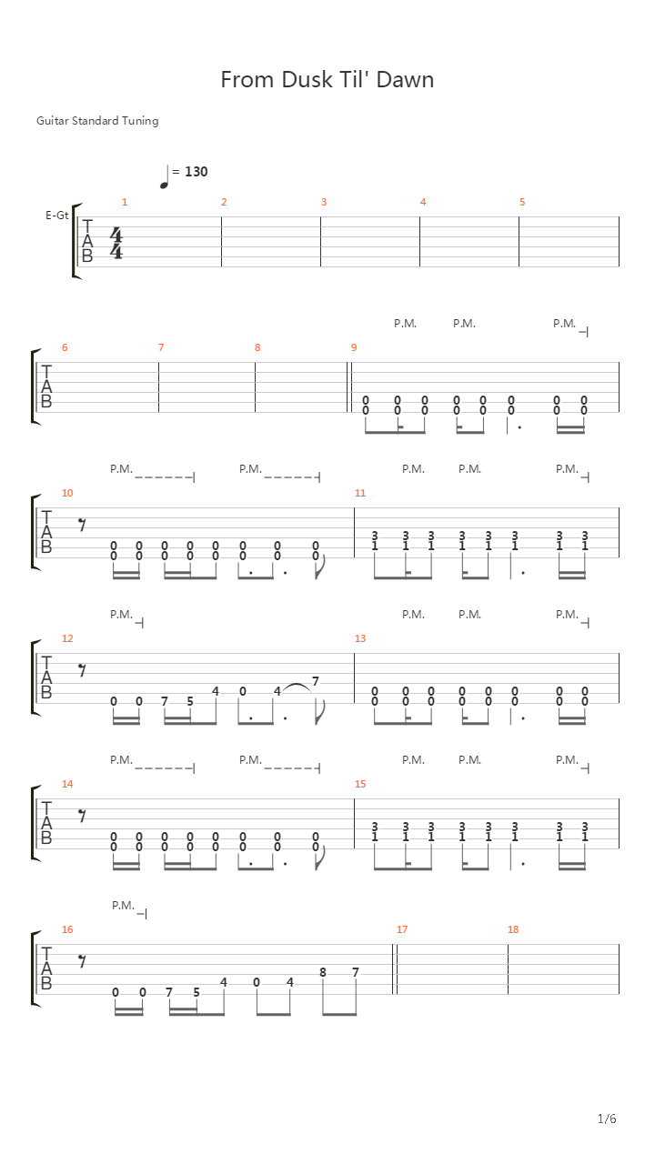 From Dusk Till Dawn吉他谱