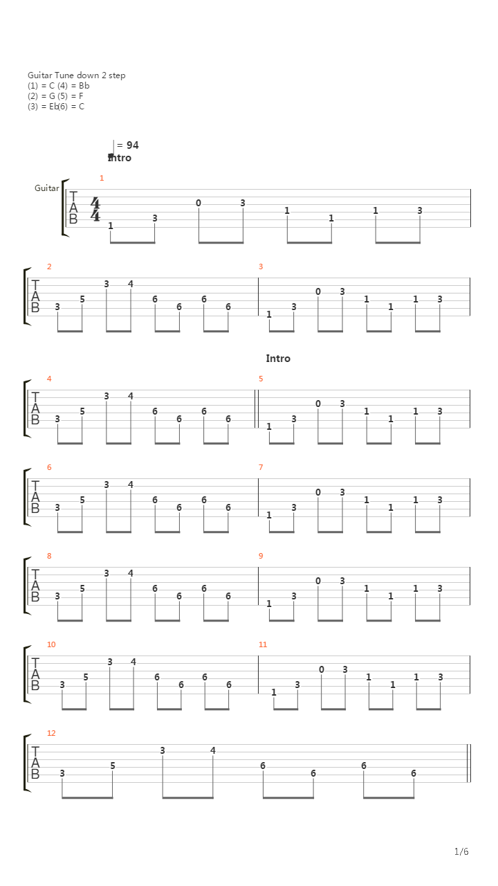 Voices In The Wall吉他谱