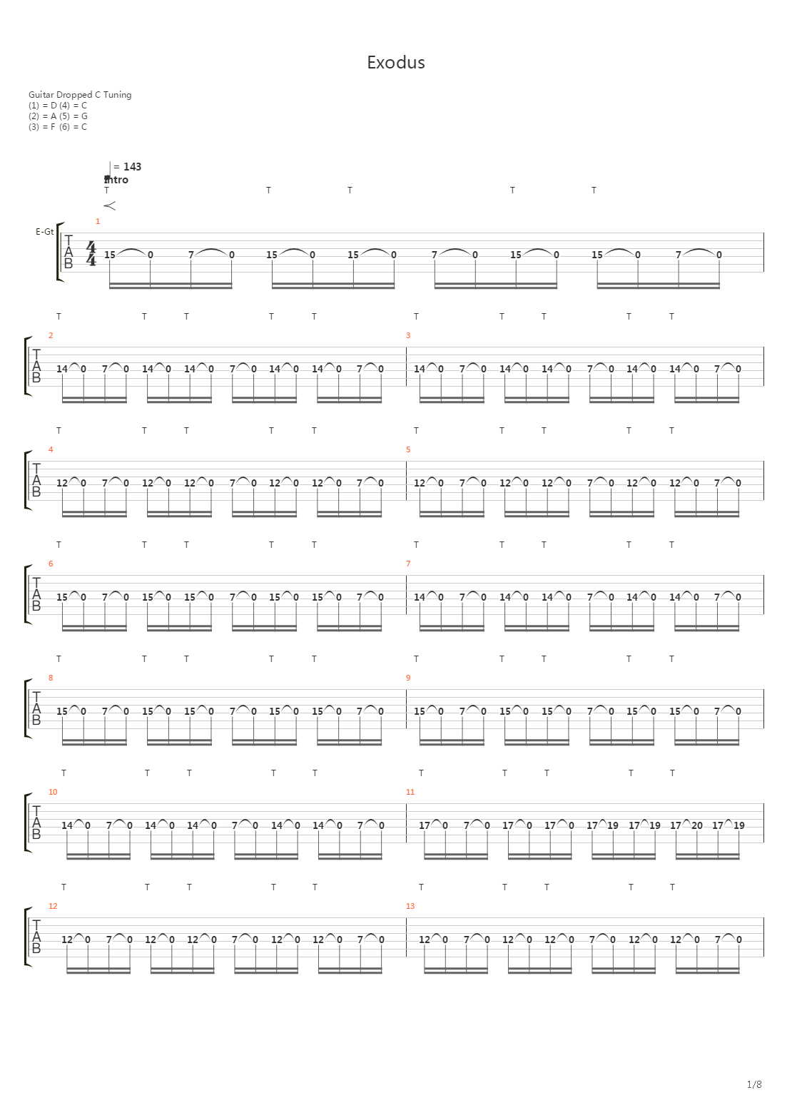 Exodus吉他谱