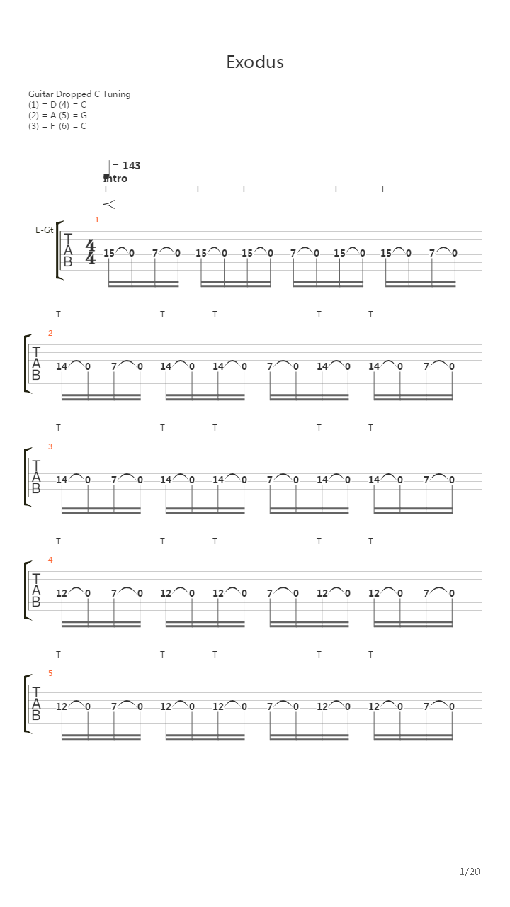Exodus吉他谱