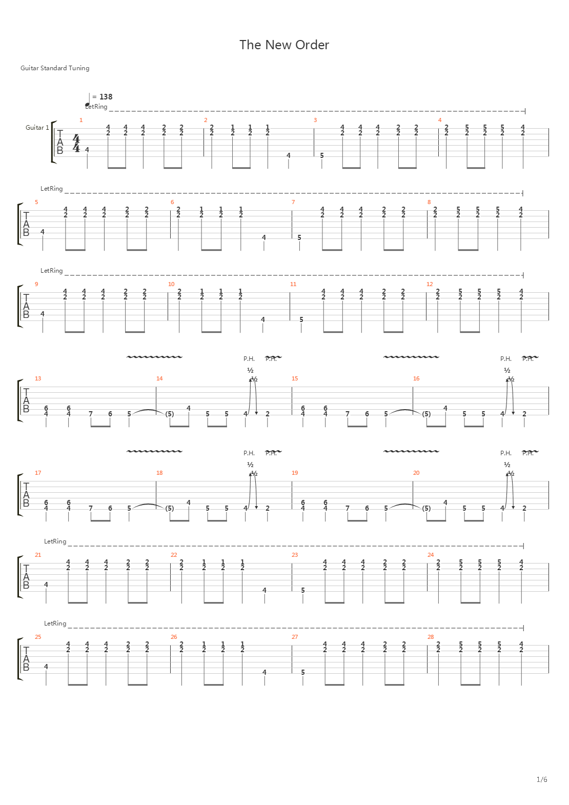 New Order吉他谱