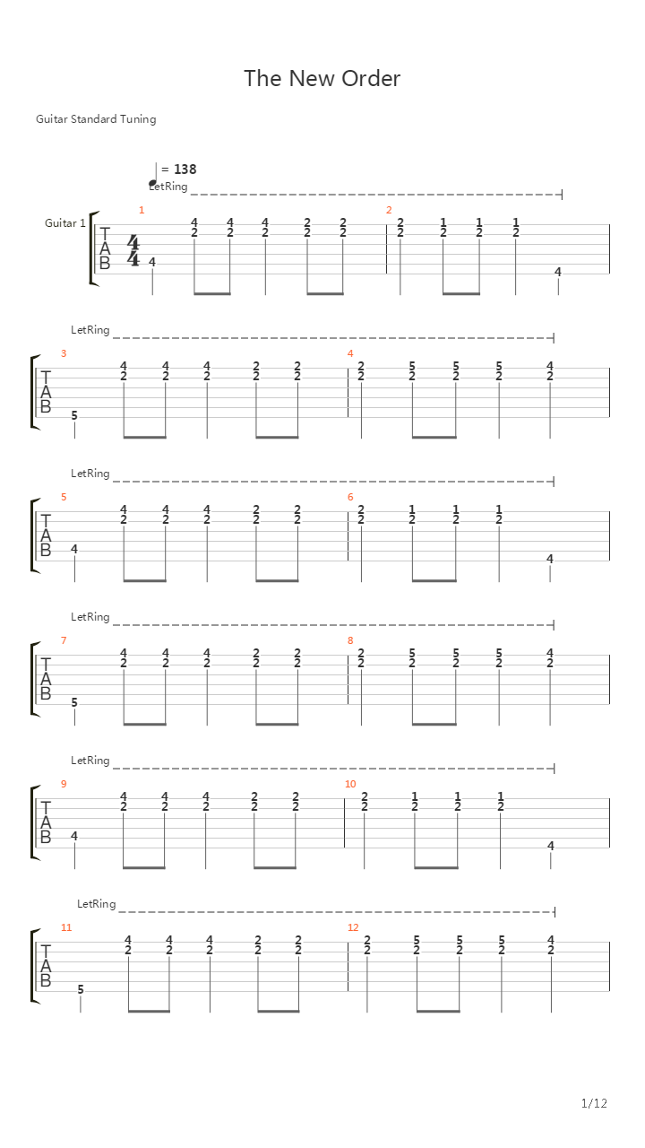 New Order吉他谱