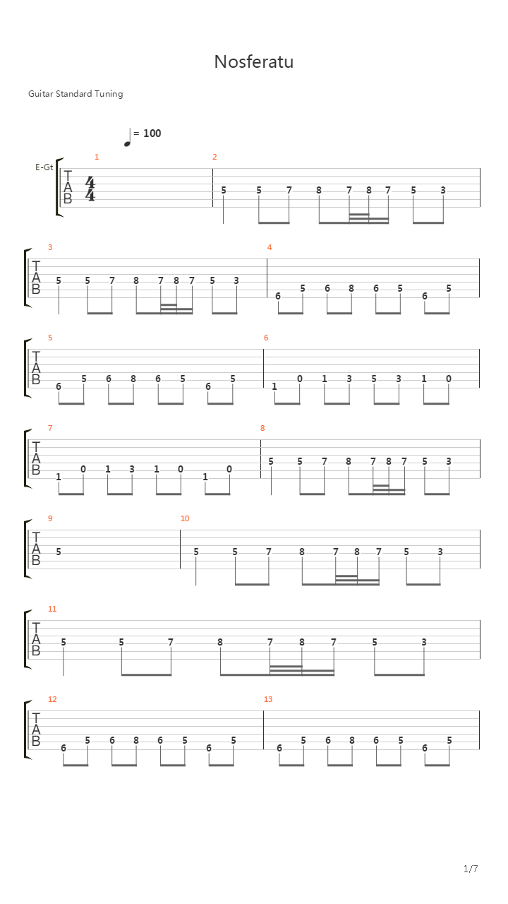Nosferatu吉他谱