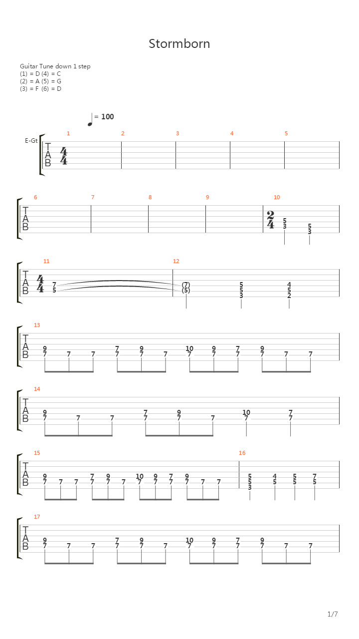 Stormborn吉他谱