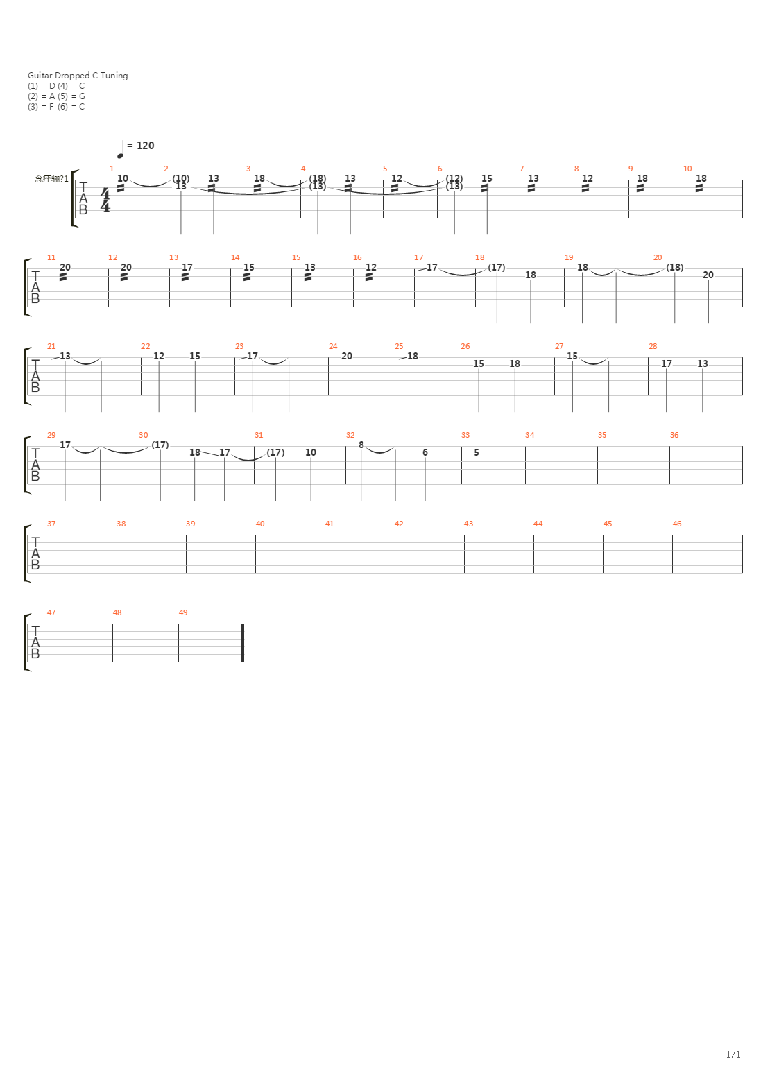 F639吉他谱